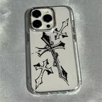 Gothic Cross Mark Clear Case for iPhone 11 12 13 14 15 16 17 Pro Max