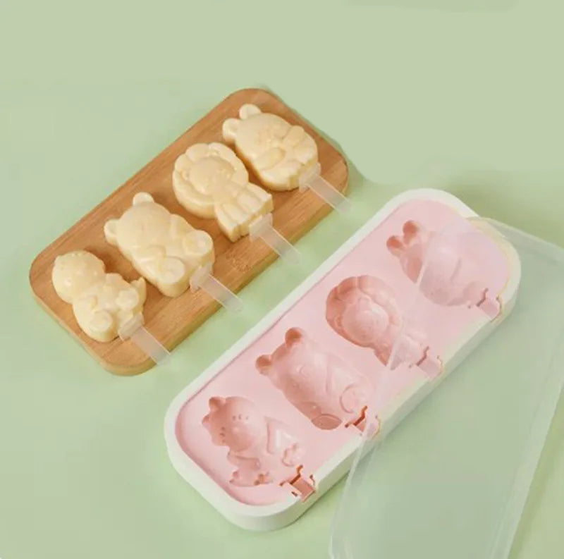 Kids Silicone Popsicle Molds – BPA Free Mini Ice Cream Maker Set