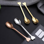2Pcs Love Handle Coffee Spoon Set – Stainless Steel Tea & Dessert Spoon