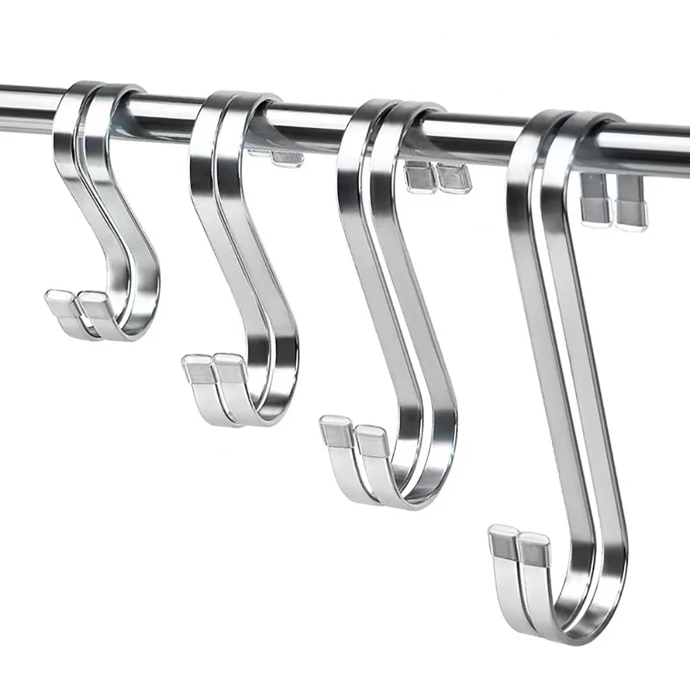 4Pcs Stainless Steel S Hooks Heavy Duty Kitchen Hanging Hooks Main image