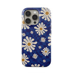 Luxury Blue Flower Double-Layer Case for iPhone 17 16 15 14 13 Pro Max