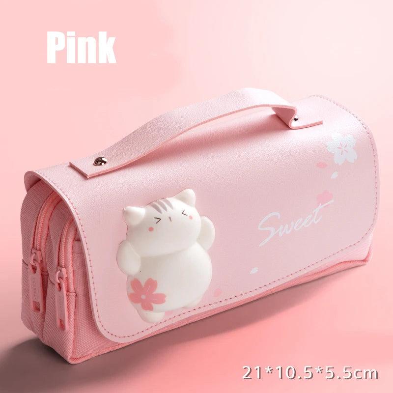 3D Kawaii Pencil Case Cute Waterproof Decompression Pen Pouch
