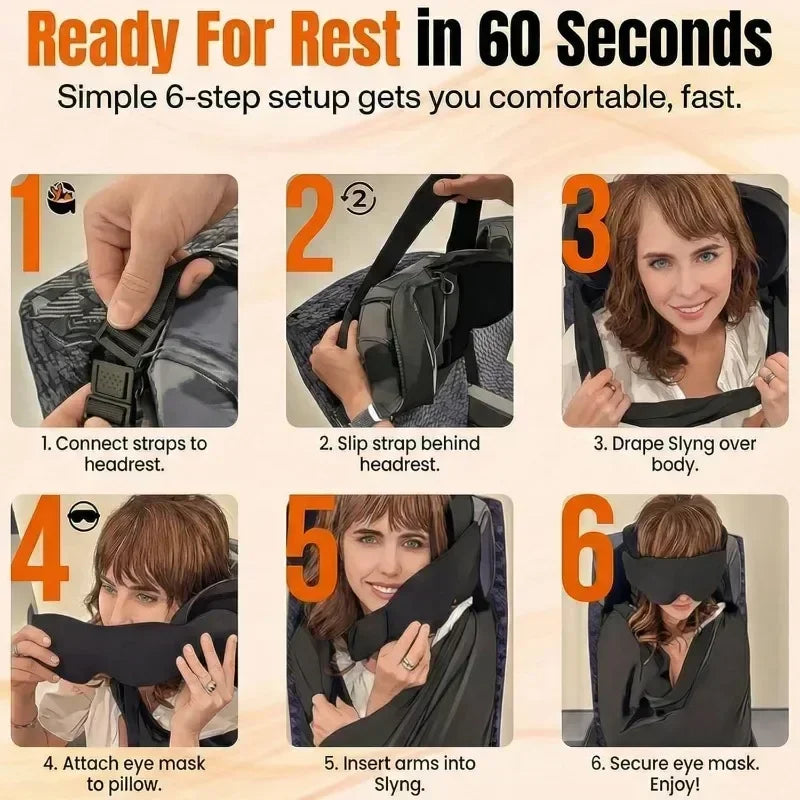 Airplane Sleeping Pillow – 3-in-1 Memory Foam Travel Support