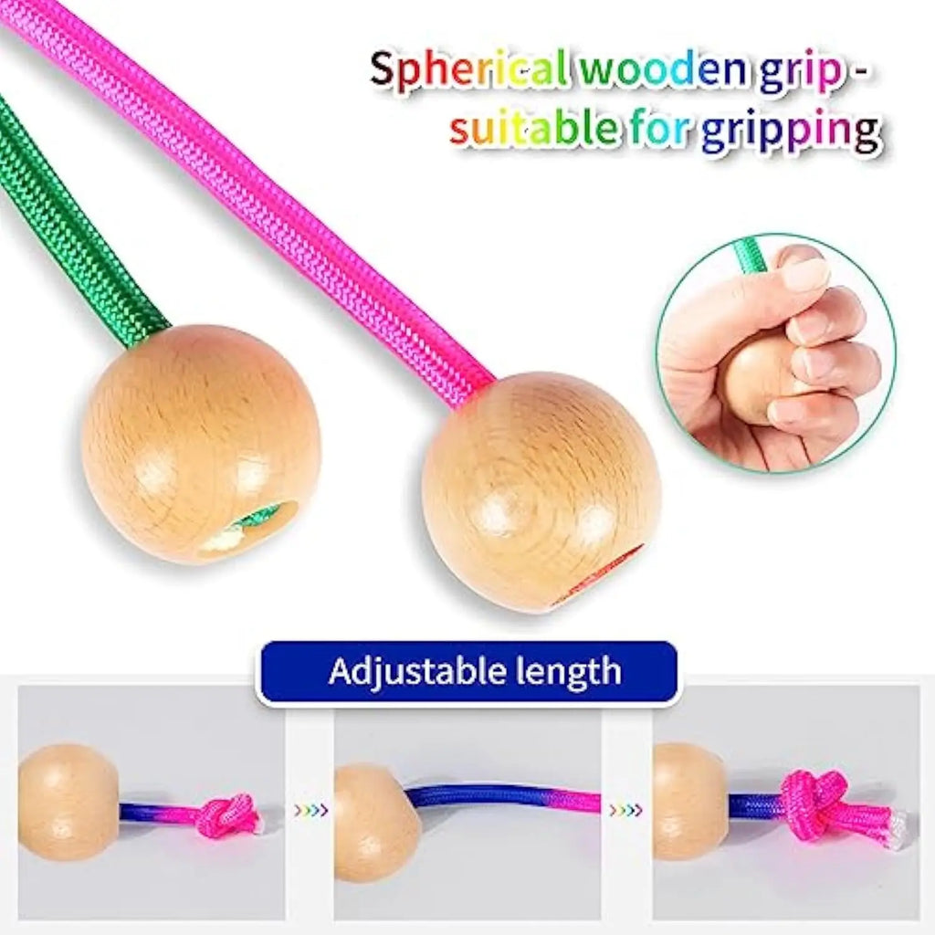 5M Rainbow Skipping Rope for Kids Long Speed Jump Rope with Handle