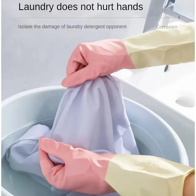 4PCS Waterproof Cleaning Gloves Latex Rubber Gloves