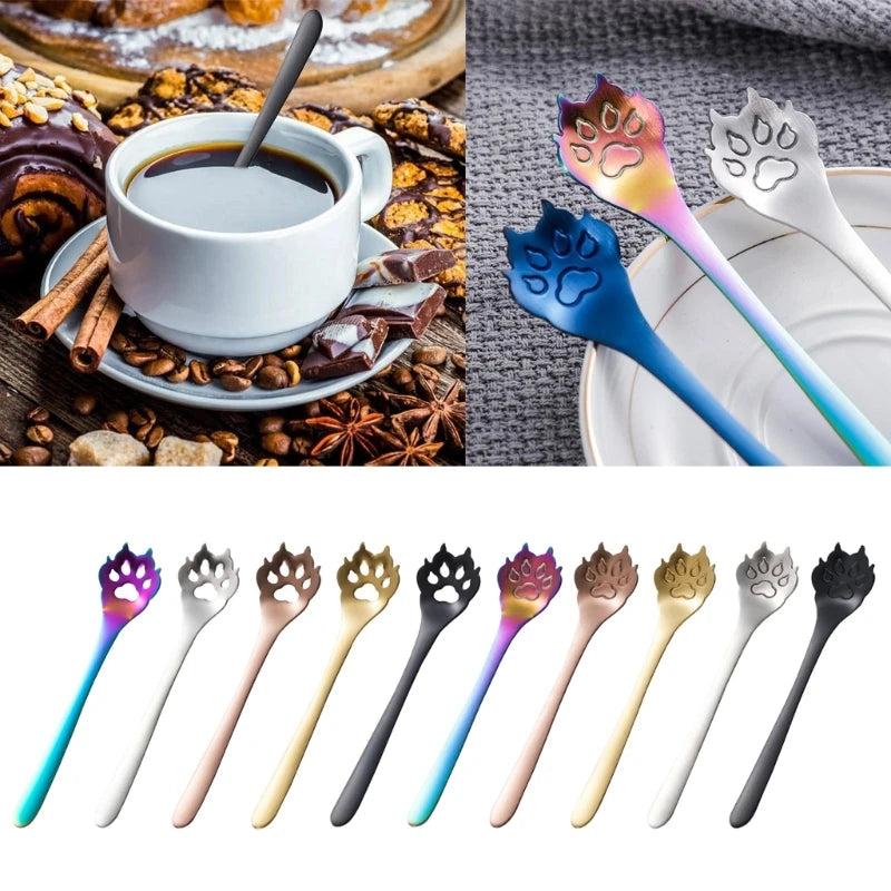 Cat Paw Teaspoon 304 Stainless Steel – Cute Coffee & Ice Cream Spoon Gift