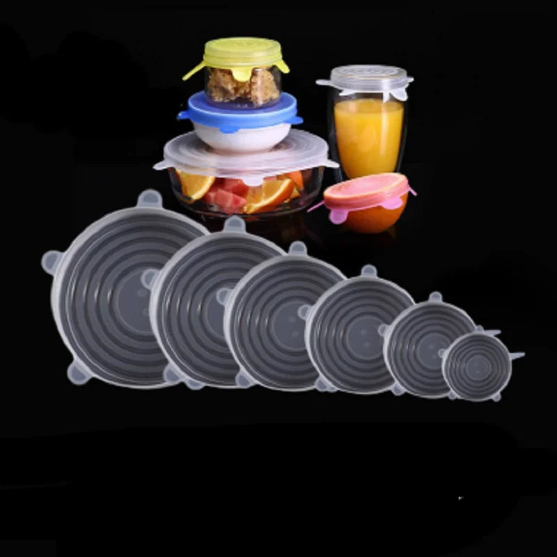 Silicone Stretch Lids 6Pcs Reusable Food Covers & Fresh Keeping Bowl Lids