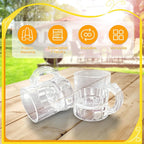 Mini Plastic Beer Mugs 1oz Clear Shot Glasses with Handle