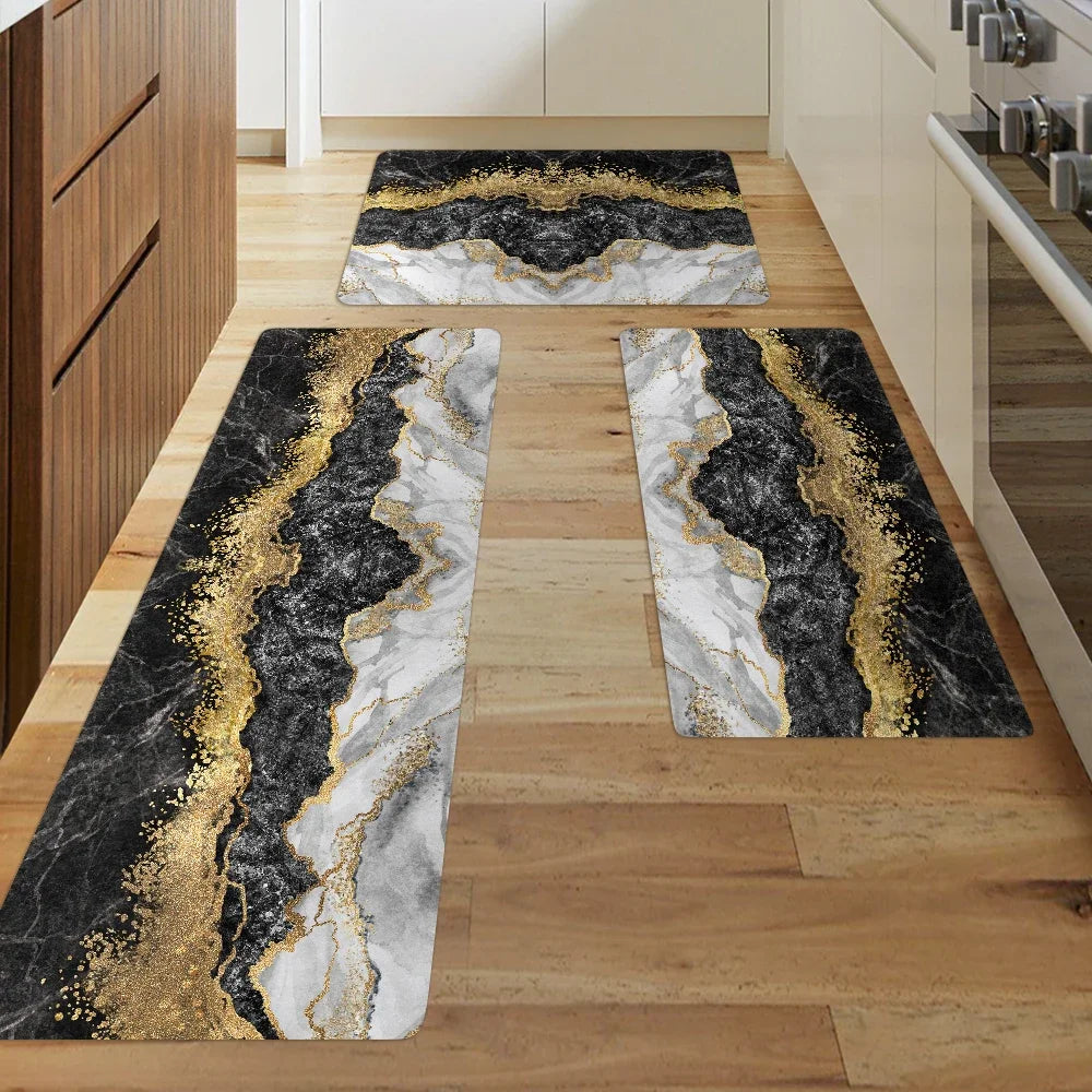 High-End Kitchen Rug Waterproof Non-Slip Washable Entrance Doormat Secondary image