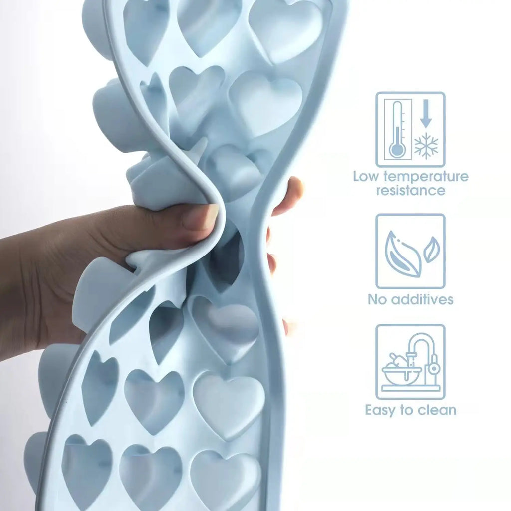 Heart Ice Cube Tray UK Silicone Heart Mold With Lid For Drinks & Candy
