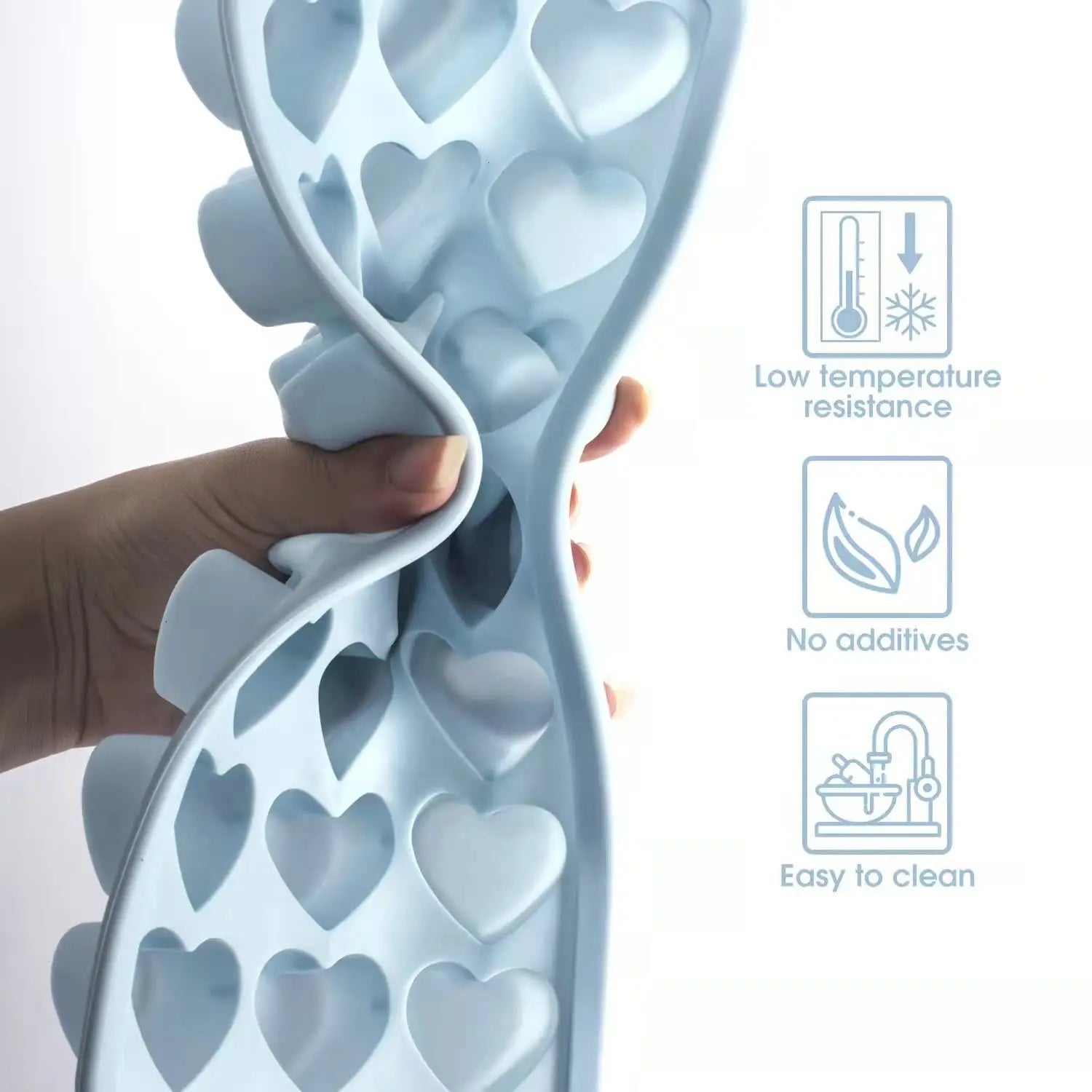 Heart Ice Cube Tray UK Silicone Heart Mold With Lid For Drinks & Candy