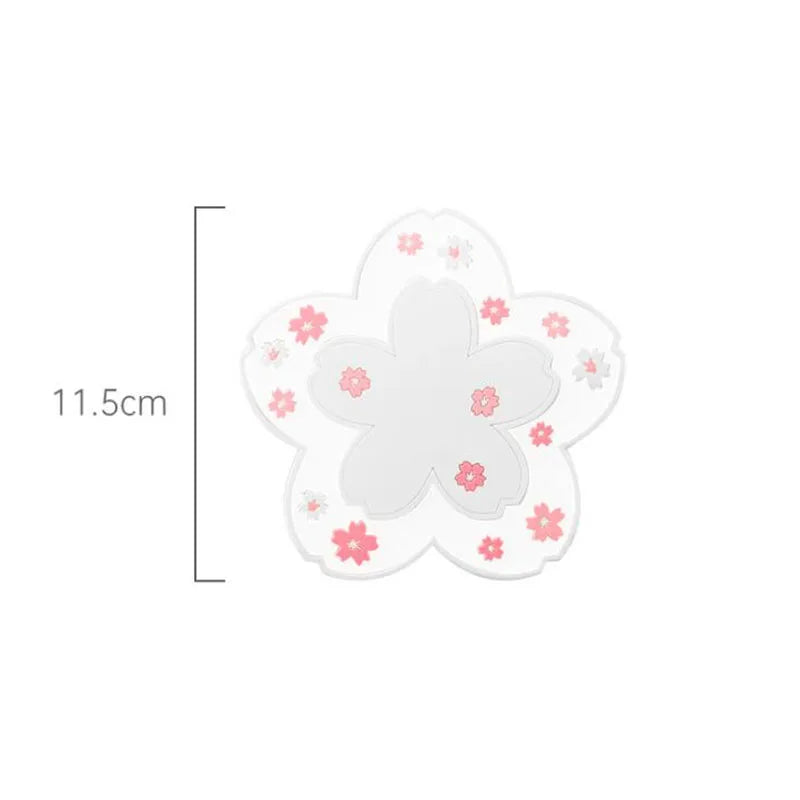 Kawaii Pink Sakura Silicone Coasters Blossom Cup Mats Home Décor Gift