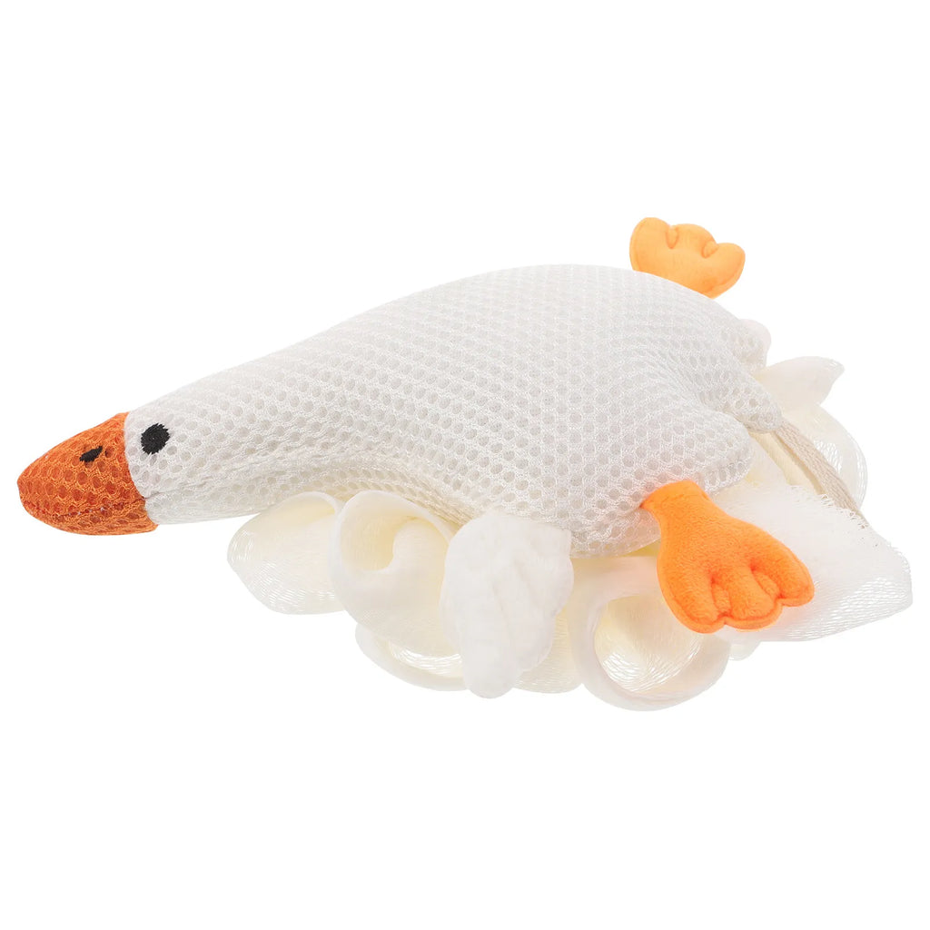 Kids White Goose Bath Loofah Soft Mesh Bath Sponge for Babies