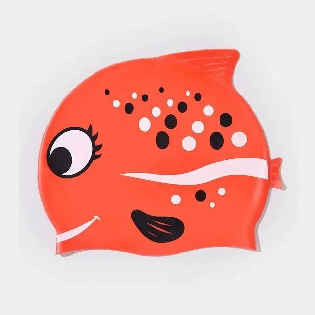 Kids Silicone Swimming Cap Waterproof No-Pull Hair Swim Hat