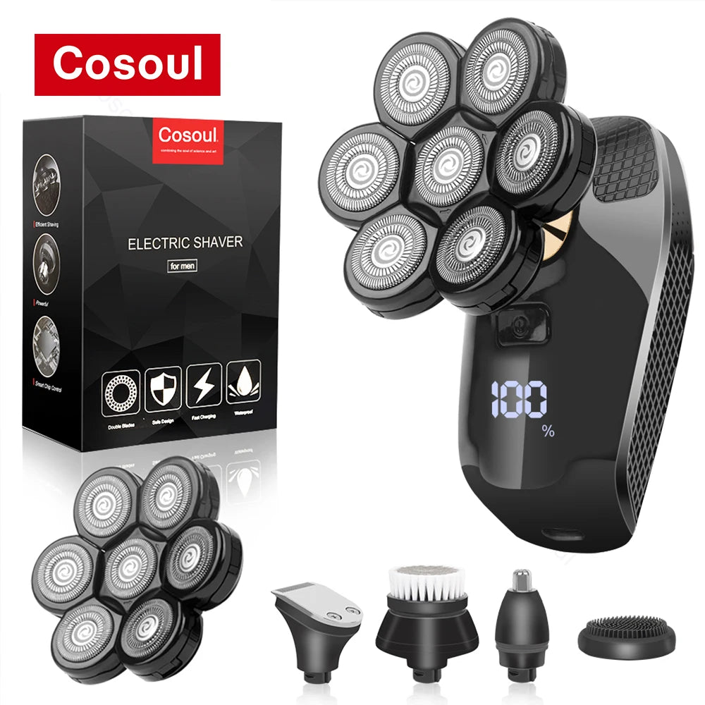 Electric Bald Head Shaver Powerful Beard Razor Cordless Trimmer