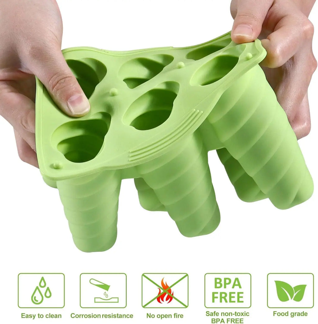 DIY Silicone Popsicle Mold 6-Cavity – Reusable Ice Cream & Ice Pop Maker