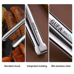 Stainless Steel Grill Tongs Kitchen Food Tweezers for BBQ, Steak & Salad