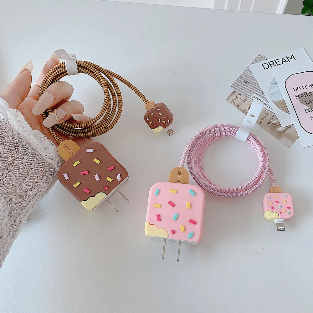 Cartoon iPhone Charger Protector 18W/20W Cable Cover