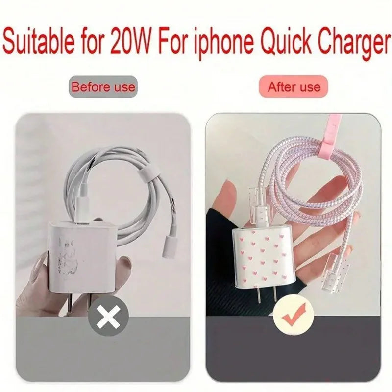 Transparent Pink Love Charger Case for iPhone 18W/20W