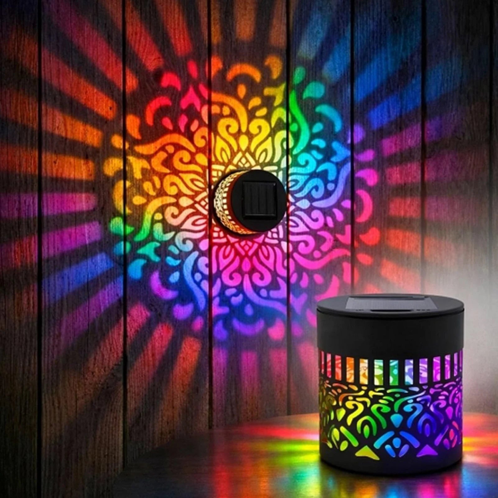Solar Flower Fence Light Waterproof Metal Garden Wall Lantern