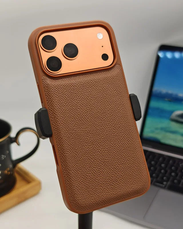 Premium Epsom Leather Case for iPhone 17 16 15 14 13 Pro Max Cover