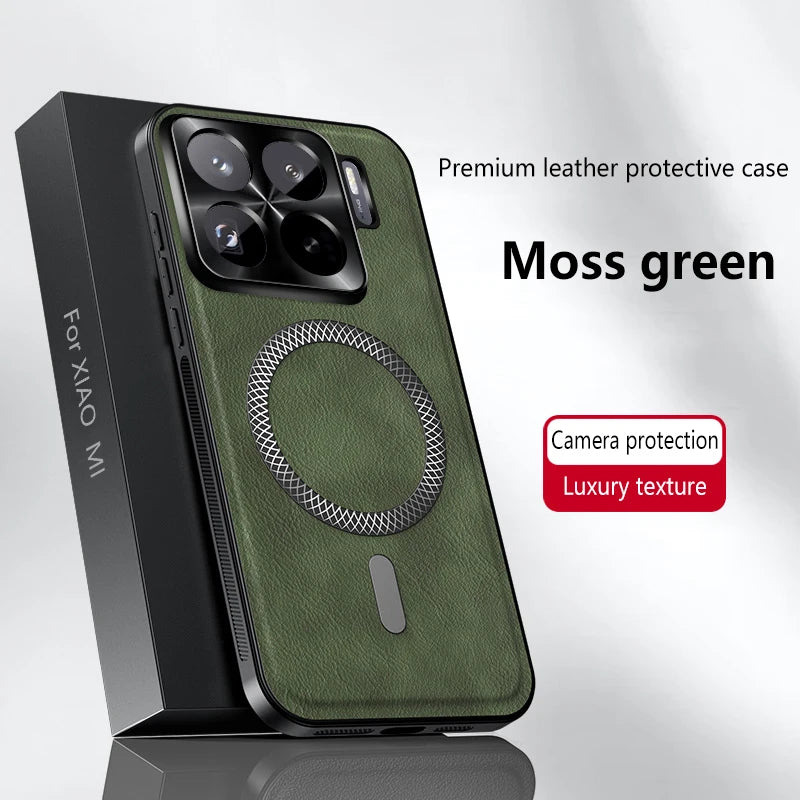 MagSafe Shockproof Leather Case for Xiaomi 13T 14T 15T 17T Pro Cover