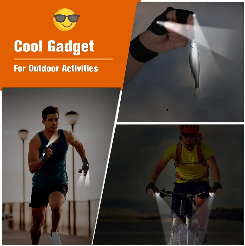 LED Flashlight Gloves | Waterproof Fingerless Gloves