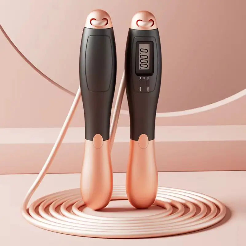 Cordless Jump Rope with Counter Adjustable Steel PVC Fitness Gym
