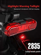USB Rechargeable Waterproof LED Bike Tail Safety Light