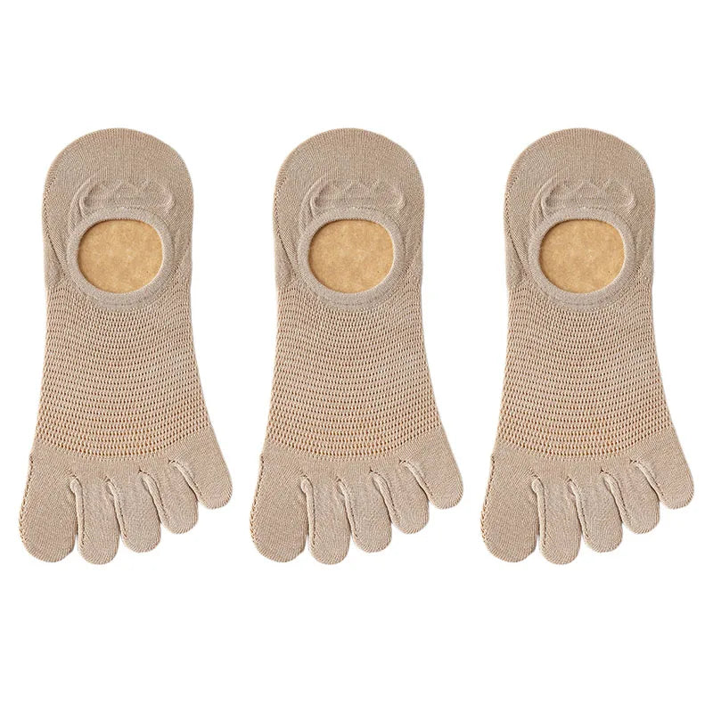 Men’s Toe Socks Breathable Anti Sweat Casual Finger Socks 3 Pairs