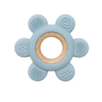 Baby Wooden Flower Teether Food Grade Silicone Toy