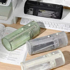 Clear Mesh Pencil Case Portable Standing Pen Holder Organizer