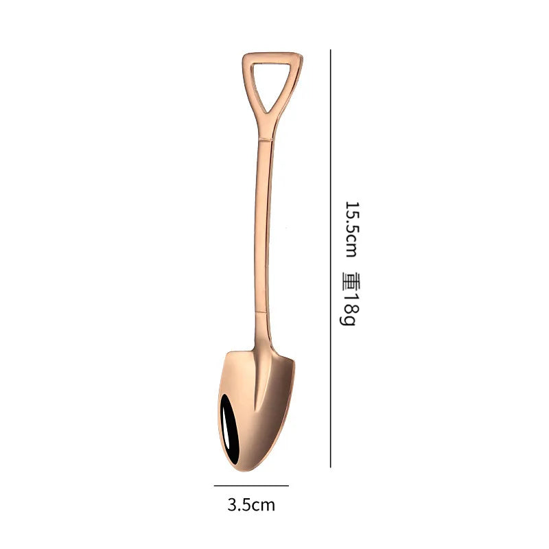 Stainless Steel Shovel Spoon – Retro Coffee, Ice Cream & Dessert Scoop