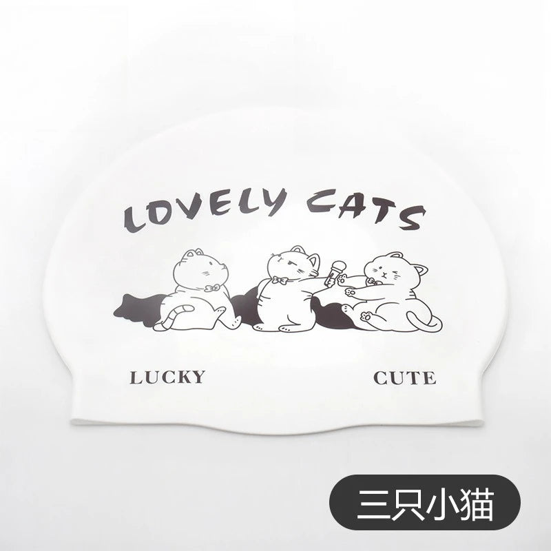 Cartoon Silicone Swimming Cap Waterproof Stretch Swim Hat