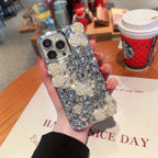 Luxury Bling Diamond Flower Case for iPhone 17 16 15 14 13 12 Pro Max