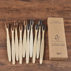10PCS Bamboo Toothbrush Set Soft Charcoal Bristle Eco Dental Care