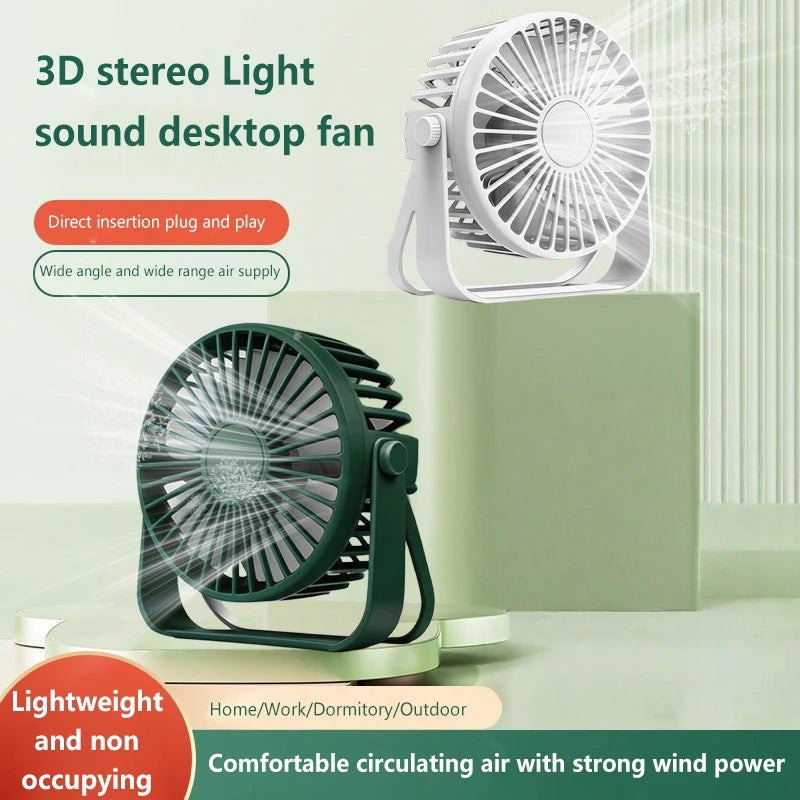 Mini USB Desk Fan UK 360° Adjustable Portable Cooling Fan