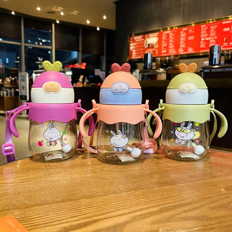 450ML Baby Training Cup with Straw Feeding Bottle
