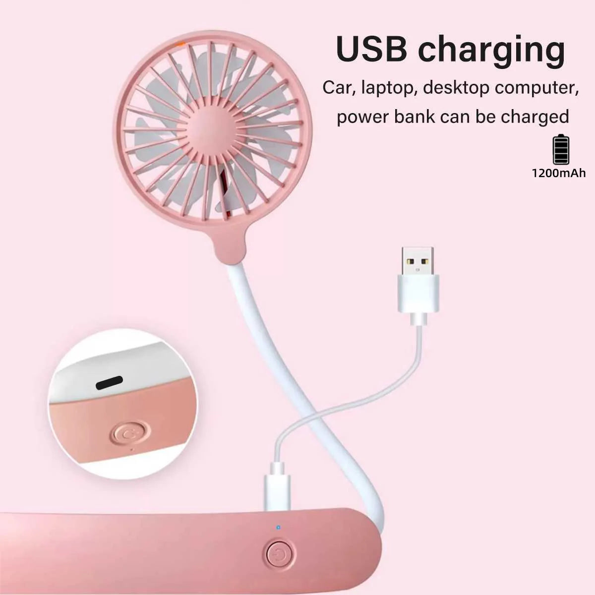 Neck Cooling Fan UK USB Rechargeable 3-Speed Portable Fan