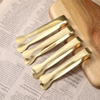 Small Gold Serving Tongs – Stainless Steel Mini Buffet & Appetizer Tongs