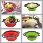 Silicone Folding Drain Basket Vegetable & Fruit Washing Strainer Kitchen Tool