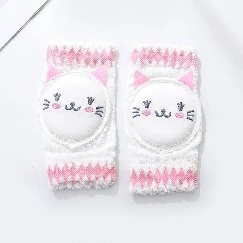 Cartoon Baby Knee Pads Summer Mesh Crawling Protection (0–3Y)