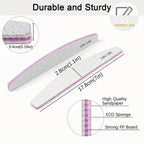 Professional Nail File Set 80-240 Grit Half Moon Nail Buffer