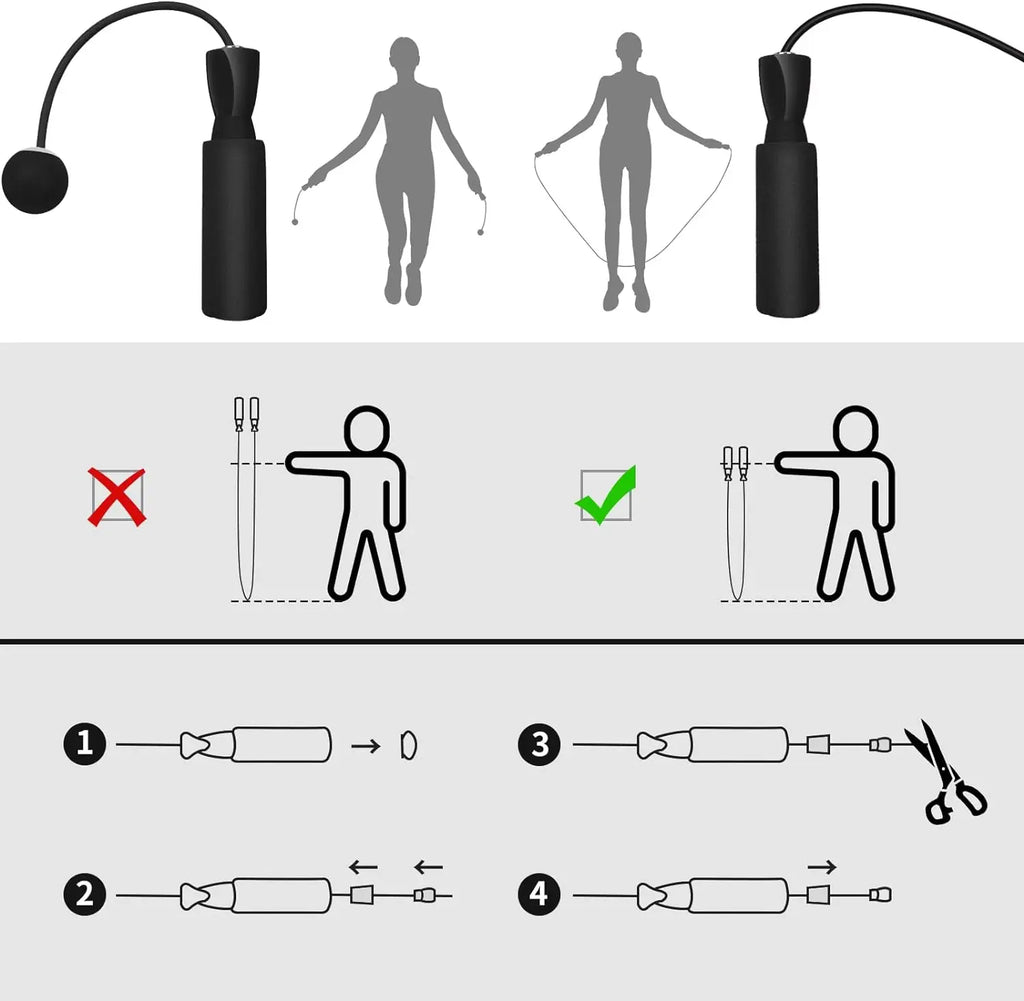 Cordless Skipping Rope Weighted Ball | Indoor Fat Burning Fitness