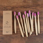10PCS Bamboo Toothbrush Set Soft Charcoal Bristle Eco Dental Care