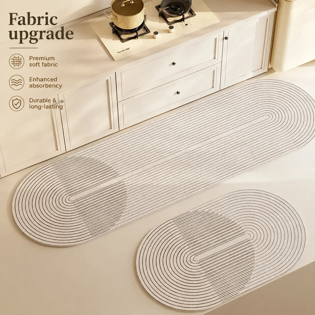 Super Absorbent Kitchen Floor Mat Diatomite Anti-Slip Washable Rug