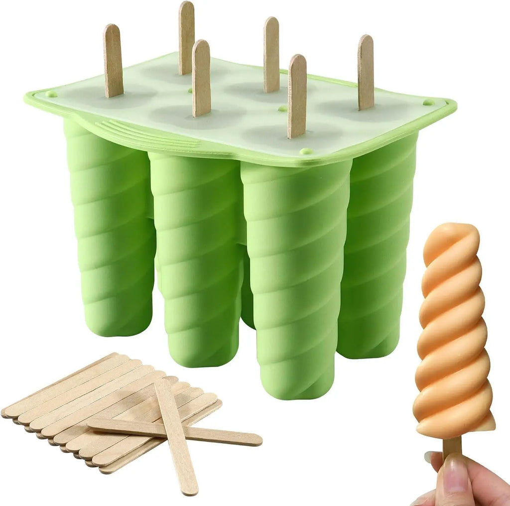DIY Silicone Popsicle Mold 6-Cavity – Reusable Ice Cream & Ice Pop Maker