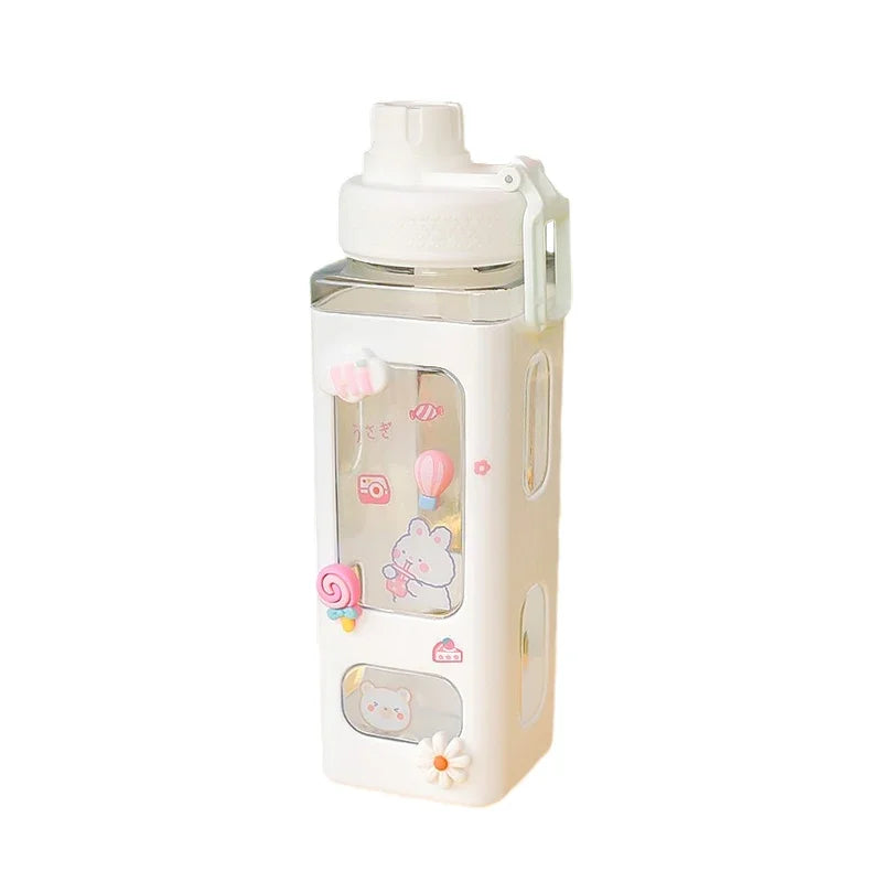 Kawaii Shaker Water Bottle with Straw BPA Free Cup