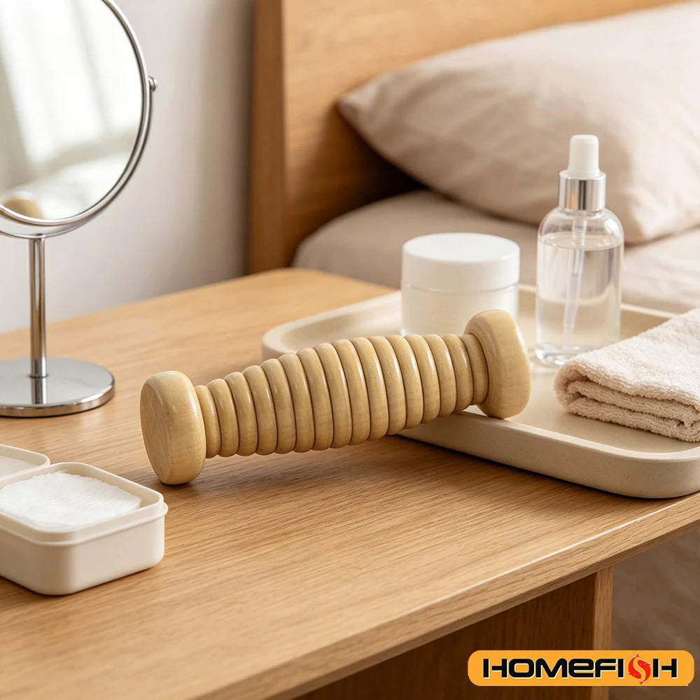 Wooden Foot Roller Massager for Plantar Fascia & Relaxation