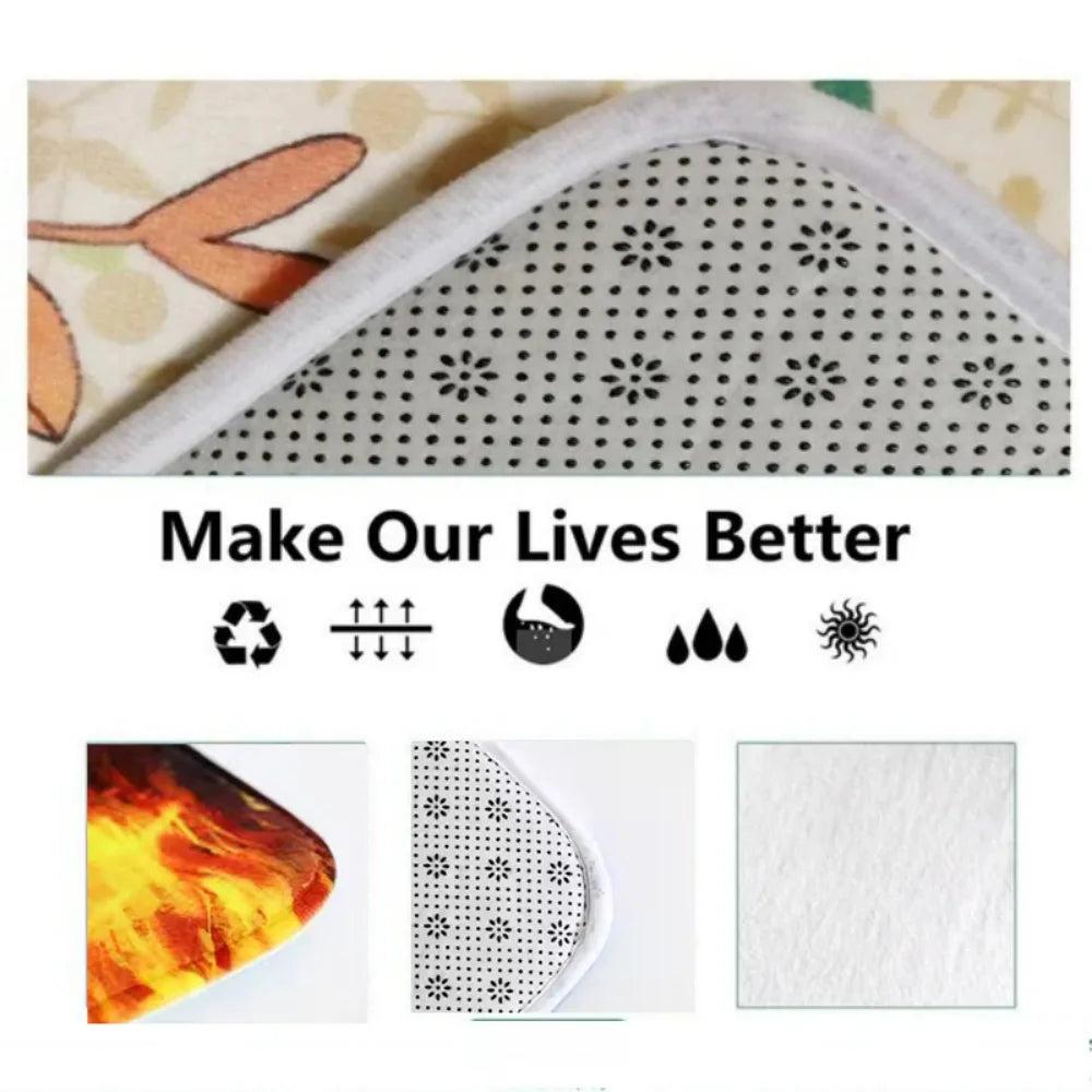 Funny Chicken Kitchen Mat Non-Slip Machine Washable Rug Decor